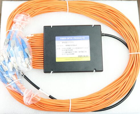 6x6 Square 2D FA MM 62.5/125um Fiber Array with armored tube fiber alignment